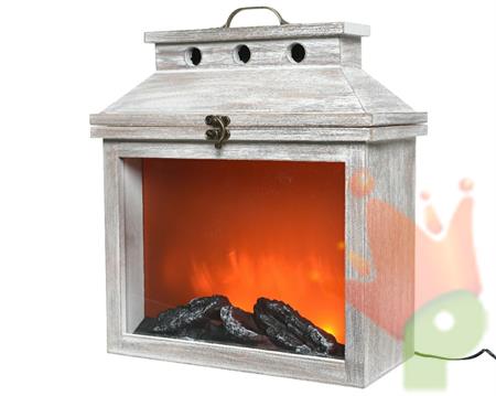 CAMINO FINTO CON EFFETTO FUOCO 18X43X52CM CON 3 LED