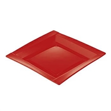 PIATTI PIANI QUADRATI 20,8X20,8CM ROSSO 20PZ