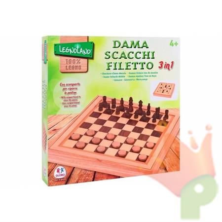 SCACCHI/DAMA FILETTO IN LEGNO 36X36CM