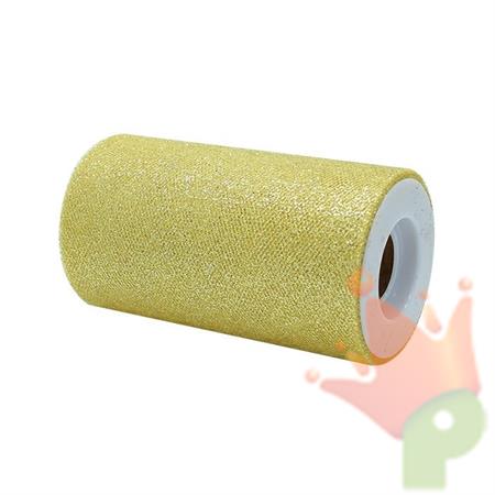 ROTOLO TULLE 12,5X25MT ORO GLITTER