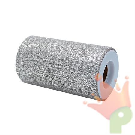 ROTOLO TULLE 12,5X25MT ARGENTO GLITTER
