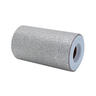 ROTOLO TULLE 12,5X25MT ARGENTO GLITTER