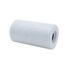 ROTOLO TULLE 12,5X25MT ARGENTO LIGHT GLITTER