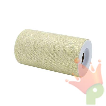 ROTOLO TULLE 12,5X25MT ORO LIGHT GLITTER