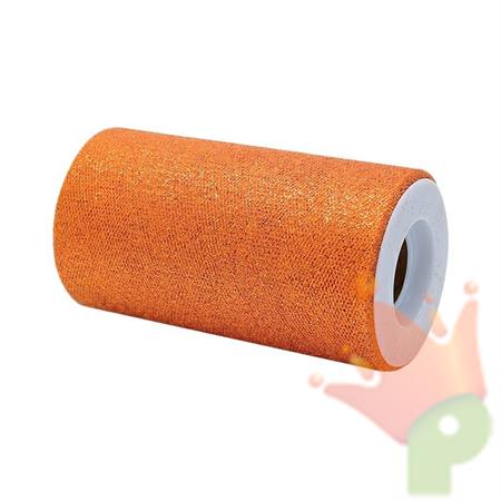 ROTOLO TULLE 12,5X25MT ARANCIO GLITTER