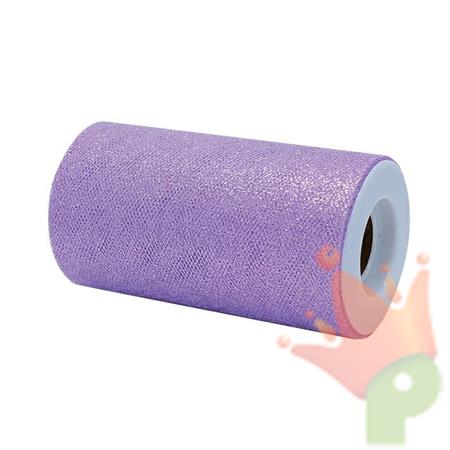 ROTOLO TULLE 12,5X25MT GLICINE CHIARO GLITTER
