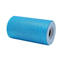 ROTOLO TULLE 12,5X25MT AZZURRO GLITTER