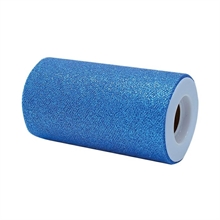 ROTOLO TULLE 12,5X25MT BLU ELETTRICO GLITTER