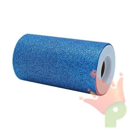 ROTOLO TULLE 12,5X25MT BLU GLITTER
