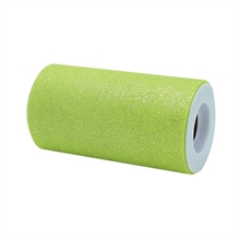 ROTOLO TULLE 12,5X25MT VERDE ACIDO GLITTER