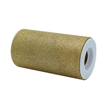 ROTOLO TULLE 12,5X25MT ORO SCURO GLITTER