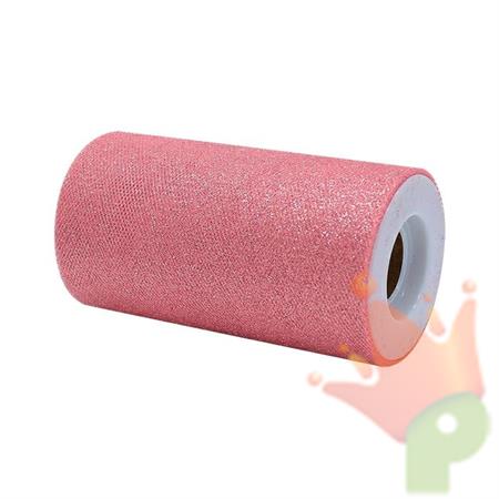 ROTOLO TULLE 12,5X25MT ROSE GOLD GLITTER