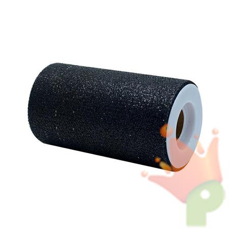 ROTOLO TULLE 12,5X25MT NERO GLITTER