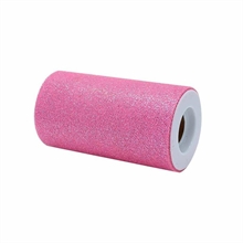 ROTOLO TULLE 12,5X25MT ROSA CALDO GLITTER