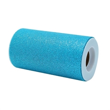 ROTOLO TULLE 12,5X25MT TURCHESE GLITTER