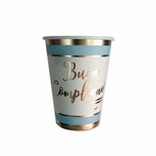 BICCHIERI BUON COMPLEANNO CHIC CELESTE 200 CC PZ 8