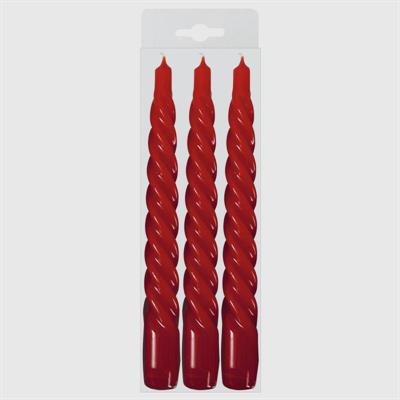 CANDELE TORTIGLIONI 20CM ROSSO 3PZ