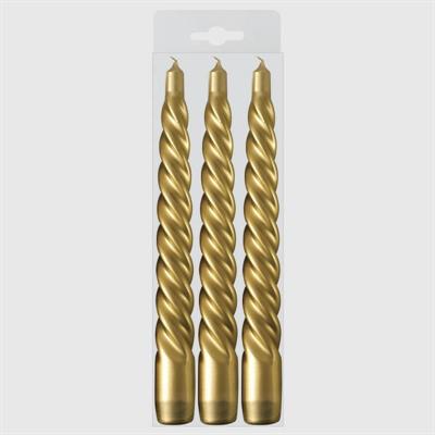 CANDELE TORTIGLIONI 20CM ORO 3PZ