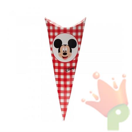 CONO PORTARISO 190 MM MICKEY PARTY ROSSO 10PZ