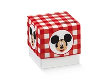 SCATOLINA 50X50X50 MM MICKEY PARTY ROSSO 10PZ