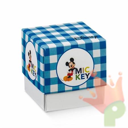 SCATOLINA 50X50X50 MM MICKEY PARTY BLU 10PZ