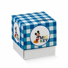 SCATOLINA 50X50X50 MM MICKEY PARTY BLU 10PZ