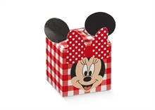 SCATOLINA 50X50X50 MM MINNIE PARTY ROSSA 10PZ