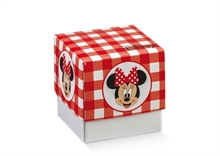 SCATOLINA 50X50X50 MM MINNIE PARTY ROSSO 10PZ