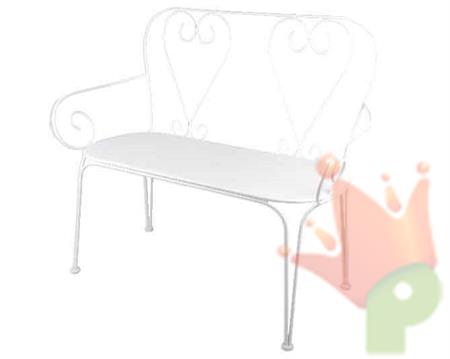 PANCHINA 2POSTI IN FERRO 105X40X91CM BIANCA