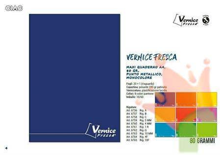 QUADERNO MAXI A4 VERNICE FRESCA 80GR RIGO 1R
