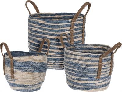 CESTA INTRECCIATA CON MANICI 32X32X28CM
