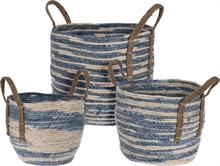 CESTA INTRECCIATA CON MANICI 26,5X26,5X23CM