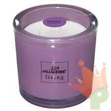 CANDELA PROFUMATA TRE STOPPINI IN VASO D. 12 H. 12 MAGNOLIA
