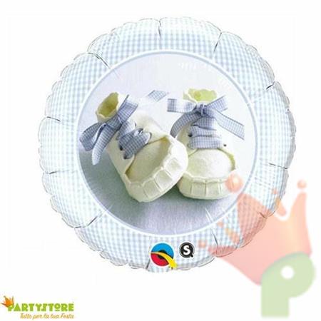 PALLONCINO MYLAR 18 BABY BOY SHOES BLUE