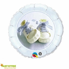 PALLONCINO MYLAR 18 BABY BOY SHOES BLUE