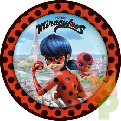 PIATTO 23CM LADYBUG MIRACULOUS 8PZ