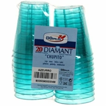 BICCHIERE CHUPITO 50CC AZZURRO TRASPARENTE 20PZ