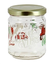 BARATTOLO VETRO CON TAPPO 100CC DEC. LOVE ITALY