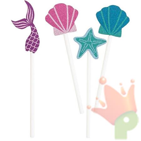 PICKS 10CM IN ACETATO SIRENA GLITTER 8PZ