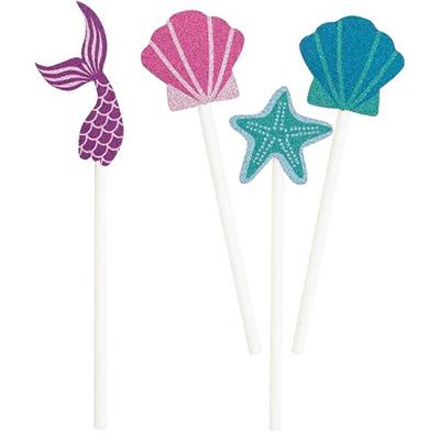 PICKS 10CM IN ACETATO SIRENA GLITTER 8PZ