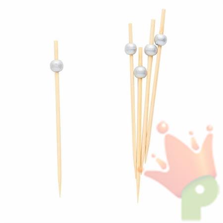 PICKS 12CM PERLE ARGENTO 25PZ
