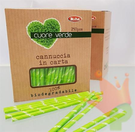 CANNUCCE CARTA BIO VERDE 14,5CM 250PZ