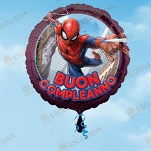 PALLONCINO MYLAR 18INCH 43CM SPIDERMAN ACTION BUON COMPLEANNO