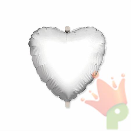 PALLONCINO MYLAR 18INCH 45CM CUORE BIANCO