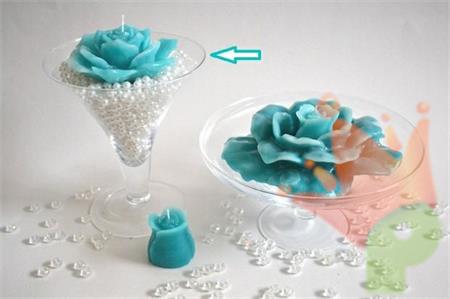 CANDELA ROSA TENERA TIFFANY H.5 D.12CM