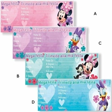 BIGLIETTI INVITI TOPOLINO/PAPERINA 15PZ