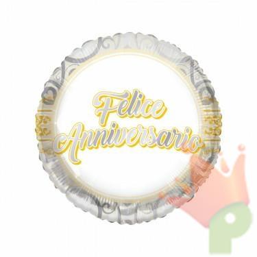 PALLONCINO MYLAR 18INCH FELICE ANNIVERSARIO