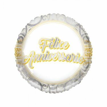 PALLONCINO MYLAR 18INCH FELICE ANNIVERSARIO