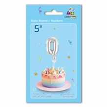 PALLONCINO MYLAR 5INCH 12,5CM NUMERO 0 ARGENTO
