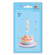 PALLONCINO MYLAR 5INCH 12,5CM NUMERO 1 ARGENTO